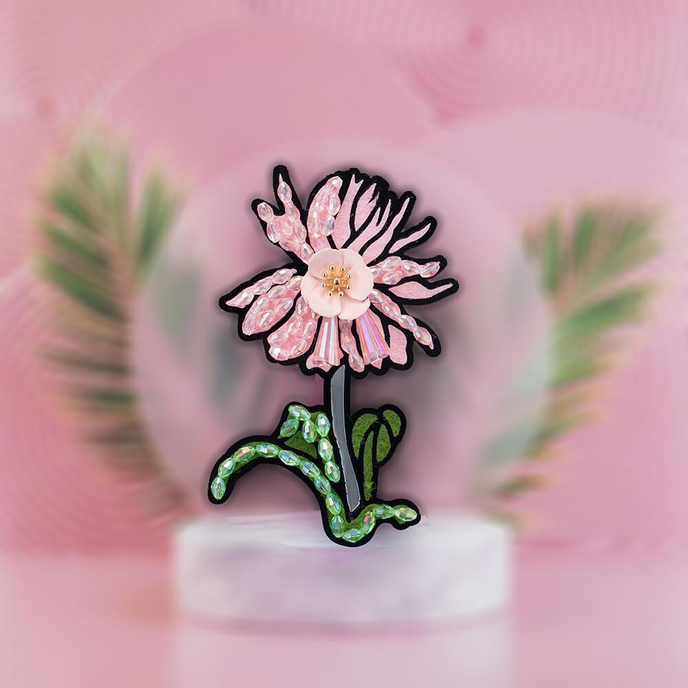 Pink Daisy Magnetic Brooch